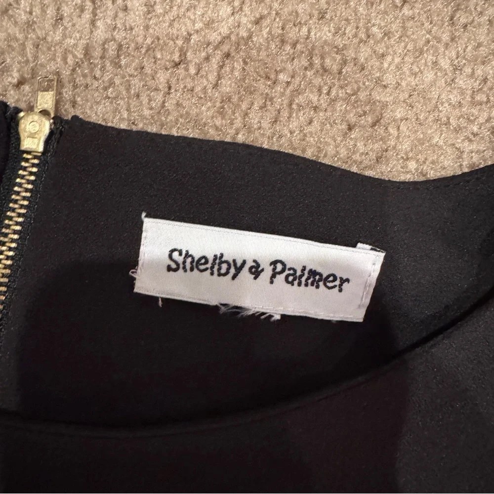 Shelby & Palmer Black Dress with Houndstooth Sleeves